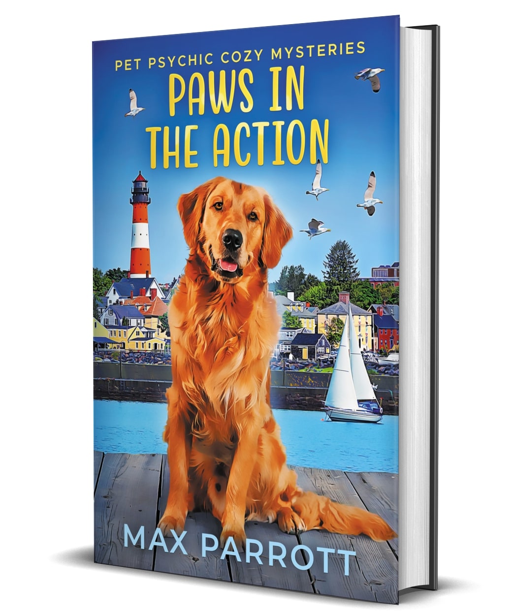 Paws in the Action cozy mystery HARDCOVER